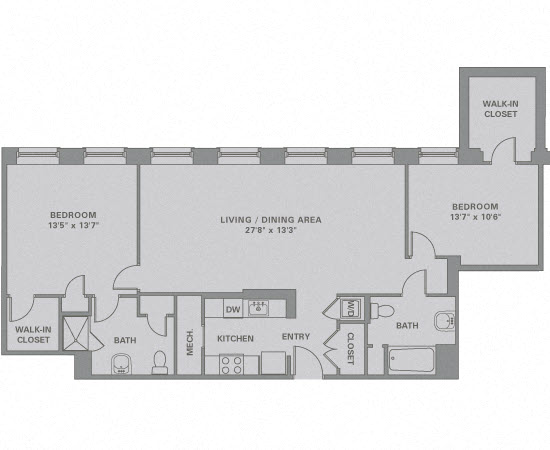 Floorplan for Apartment #04-603, 2 bedroom unit at Halstead Haverhill